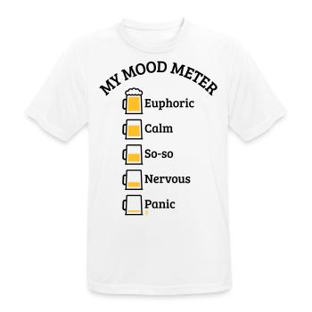 My Mood Meter (Bier / Biertrinker / V1 / POS) - Männer T-Shirt atmungsaktiv - Weiß - Vorne - AI Model Male 185 dark (185cm)