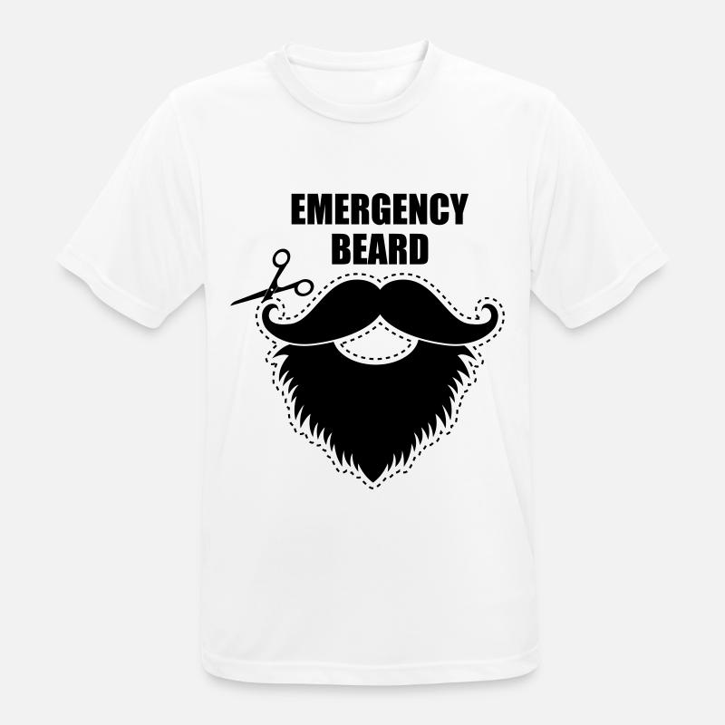 Schnurrbart Bart hipster - Männer T-Shirt atmungsaktiv - Weiß