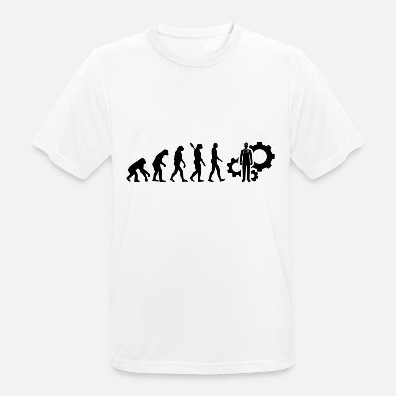 Evolution Techniker Technik b - Männer T-Shirt atmungsaktiv - Weiß