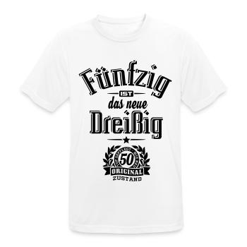 50 ist das neue 30 - Männer T-Shirt atmungsaktiv - Weiß - Vorne - AI Model Male 185 dark (185cm)