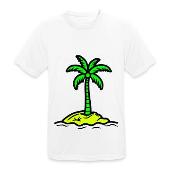 Palm Island Summer - Men's Breathable T-Shirt - white - Front - AI Model Male 185 dark (185cm)