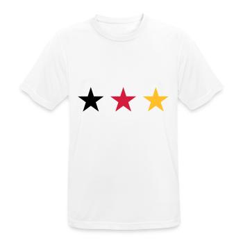 Drei Sterne Deutschlandfahne - Männer T-Shirt atmungsaktiv - Weiß - Vorne - AI Model Male 185 dark (185cm)