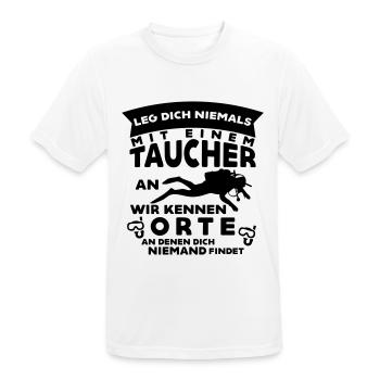 Taucher kennen Orte... - Männer T-Shirt atmungsaktiv - Weiß - Vorne - AI Model Male 185 dark (185cm)