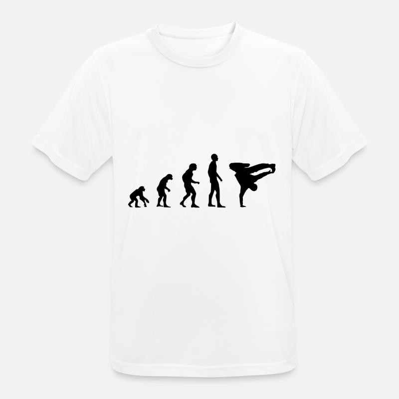 Breakdance Evolution Silhouette - T-shirt respirant Homme - blanc