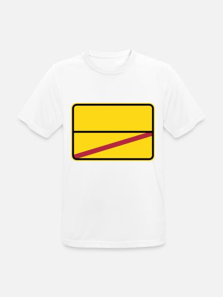 Verkehrsschild zum Personalisieren mit deinem Text - Männer T-Shirt atmungsaktiv - Weiß