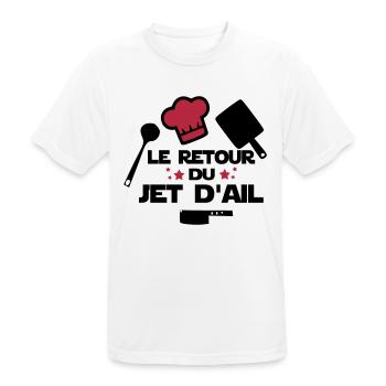 le retour du jet d'ail,citations,chef,cuisine - T-shirt respirant Homme - blanc - Devant - AI Model Male 185 dark (185cm)