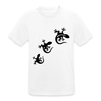 GECKO trio - Men's Breathable T-Shirt - white - Front - AI Model Male 185 dark (185cm)