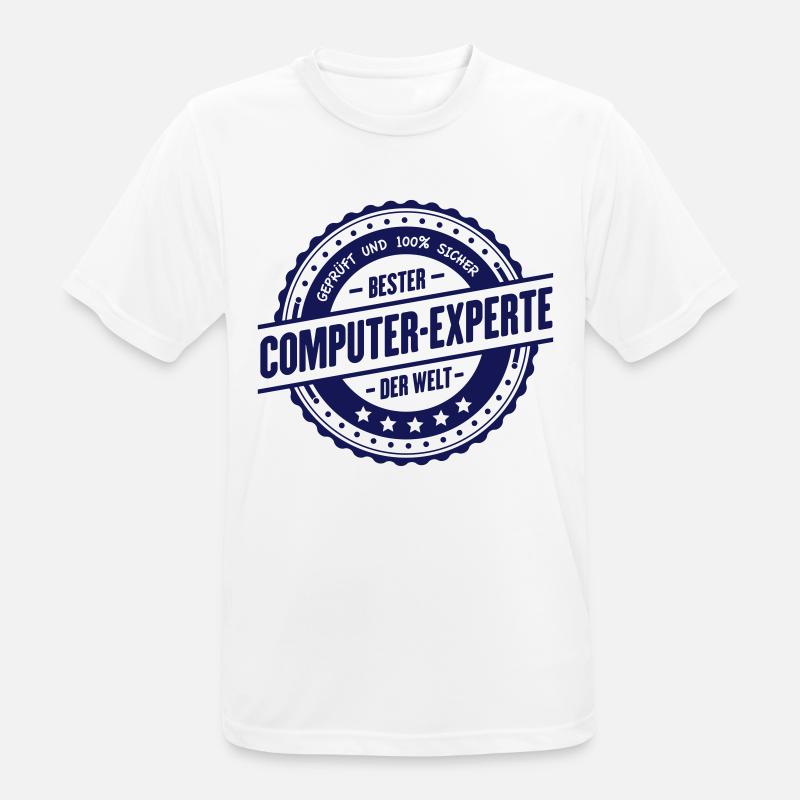 Bester Computer-Experte - Männer T-Shirt atmungsaktiv - Weiß