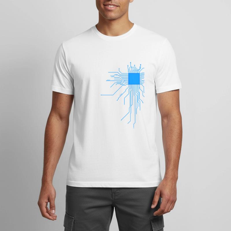 carte bleu ordinateur pc admin core cpu code nerd T-shirt respirant Homme