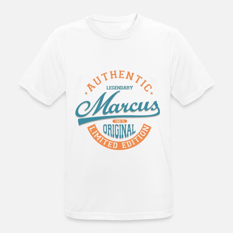 Marcus tshirt personalisierte Geschenk Name Marcus - Männer T-Shirt atmungsaktiv - Weiß