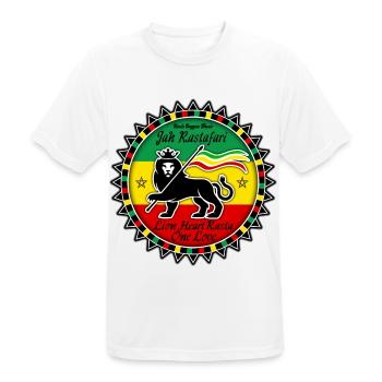jah rastafari lion heart rasta - T-shirt respirant Homme - blanc - Devant - AI Model Male 185 dark (185cm)