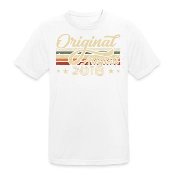 August 2018 Geburtstag August 2018 - Original 2018 - Männer T-Shirt atmungsaktiv - Weiß - Vorne - AI Model Male 185 dark (185cm)