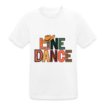 Line Dance mein Hobby - meine Passion - mein Ding - Männer T-Shirt atmungsaktiv - Weiß - Vorne - AI Model Male 185 dark (185cm)