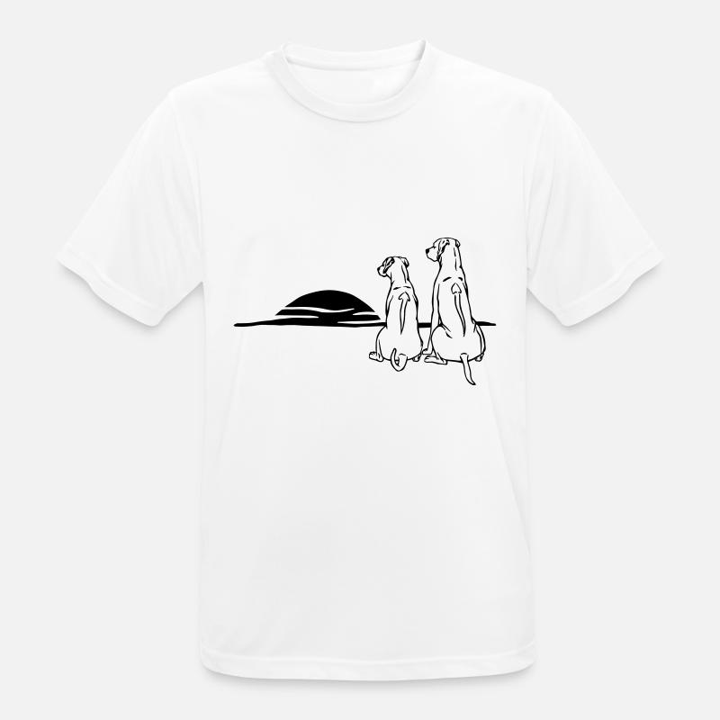 2 Rhodesian Ridgebacks - Männer T-Shirt atmungsaktiv - Weiß