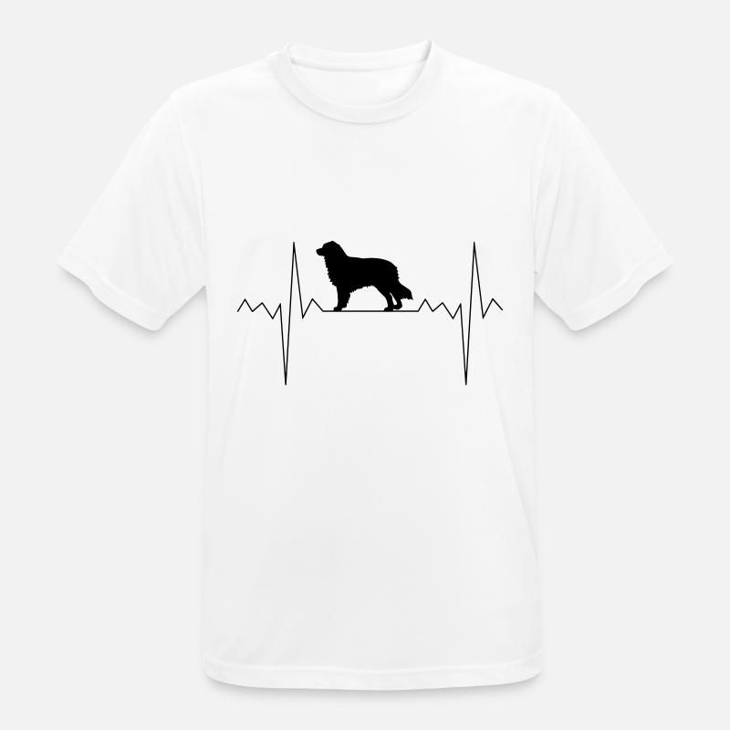 Herzschlag Herzfrequenz Australian Shepherd - Männer T-Shirt atmungsaktiv - Weiß