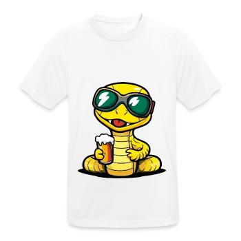 Schlange Kobra Ski Bier - Männer T-Shirt atmungsaktiv - Weiß - Vorne - AI Model Male 185 dark (185cm)