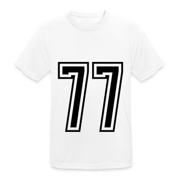 77 Numéro de numéro - T-shirt respirant Homme - blanc - Devant - AI Model Male 185 dark (185cm)