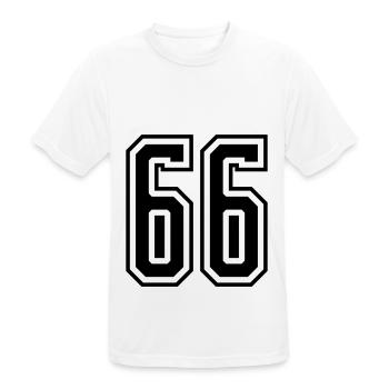 66 digit number - Men's Breathable T-Shirt - white - Front - AI Model Male 185 dark (185cm)