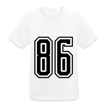 86 digit number - Men's Breathable T-Shirt - white - Front - AI Model Male 185 dark (185cm)