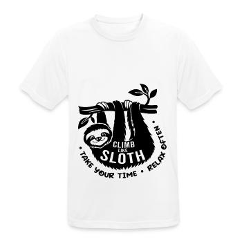 Climb Like Sloth Take Your Time Bouldering Rock Cl - Männer T-Shirt atmungsaktiv - Weiß - Vorne - AI Model Male 185 dark (185cm)