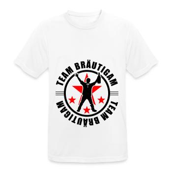 Team Bräutigam Hochzeit - Männer T-Shirt atmungsaktiv - Weiß - Vorne - AI Model Male 185 dark (185cm)