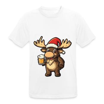 Bière de Noël Moose - T-shirt respirant Homme - blanc - Devant - AI Model Male 185 dark (185cm)