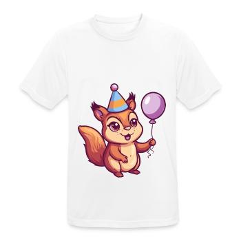Écureuil Anniversaire Bébé - T-shirt respirant Homme - blanc - Devant - AI Model Male 185 dark (185cm)