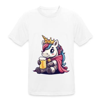 Einhorn Bier Lustig - Männer T-Shirt atmungsaktiv - Weiß - Vorne - AI Model Male 185 dark (185cm)