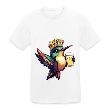 Kolibri Vogel Bier Lustig - Männer T-Shirt atmungsaktiv - Weiß - Vorne - AI Model Male 185 dark (185cm)