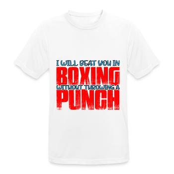 Will Beat You In Boxing Without Throwing A Punch 4 - Männer T-Shirt atmungsaktiv - Weiß - Vorne - AI Model Male 185 dark (185cm)