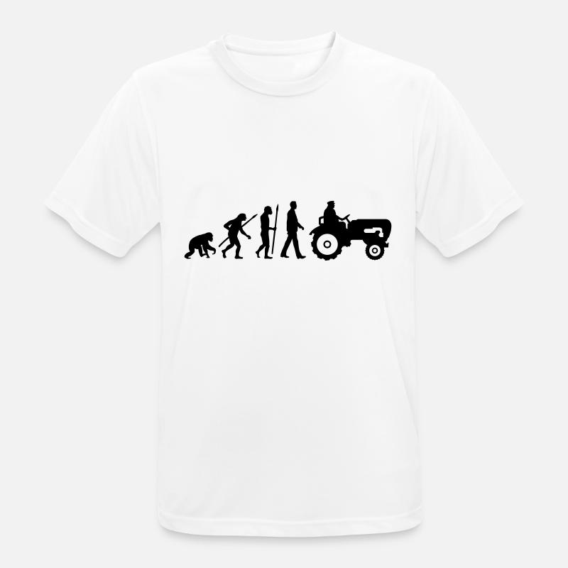 evolution_bauer_mit_traktor_032013_a_1c - T-shirt respirant Homme - blanc