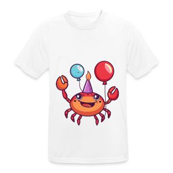 Crab Crab Birthday Comic Cute - Men's Breathable T-Shirt - white - Front - AI Model Male 185 dark (185cm)