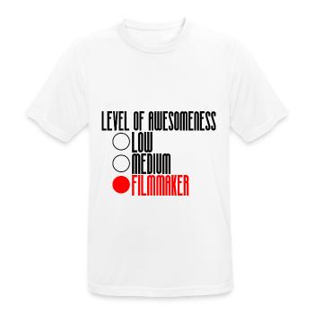 Niveau de génialité, Cinéaste 2 - T-shirt respirant Homme - blanc - Devant - AI Model Male 185 dark (185cm)