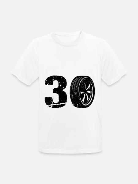 30 Auto Motorsport - Männer T-Shirt atmungsaktiv - Weiß
