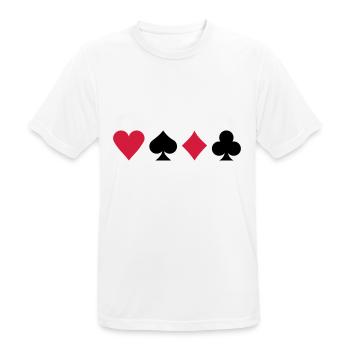Poker - Männer T-Shirt atmungsaktiv - Weiß - Vorne - AI Model Male 185 dark (185cm)