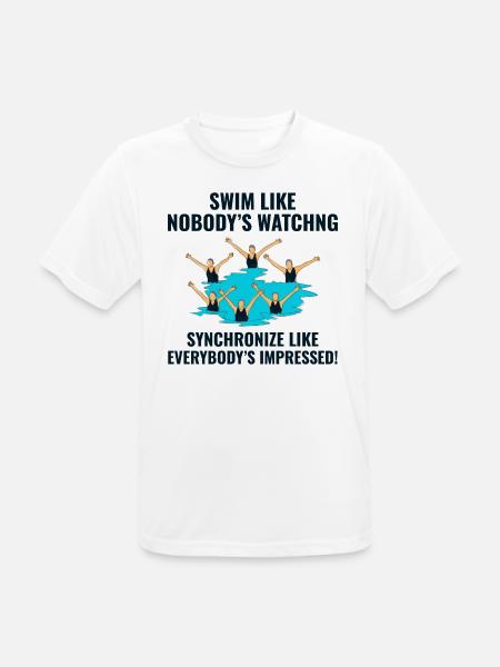 Synchroschwimmen Schwimmen Synchronschwimmen - Männer T-Shirt atmungsaktiv - Weiß