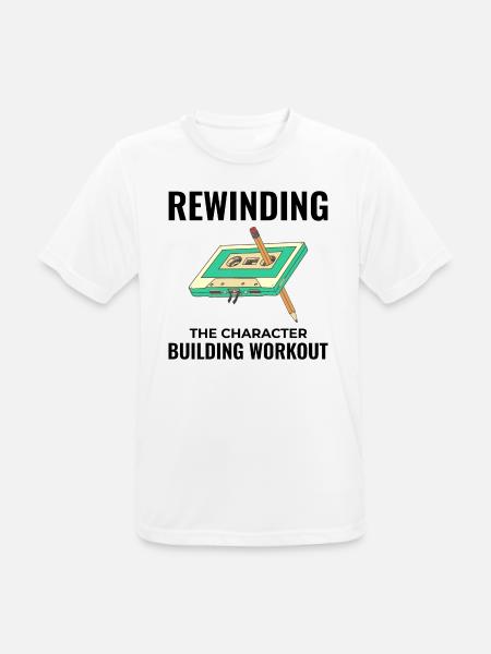 Kassette Tape Zurückspulen 80er Nostalgie Retro 1980er Jahre - Männer T-Shirt atmungsaktiv - Weiß