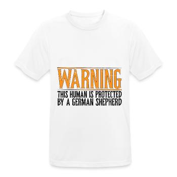 This Human Is Protected by A German Shepherd 7 - Men's Breathable T-Shirt - white - Front - AI Model Male 185 dark (185cm)