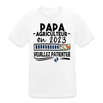 2023 Papa Agriculteur Agriculture Bébé Naissance - T-shirt respirant Homme - blanc - Devant - AI Model Male 185 dark (185cm)