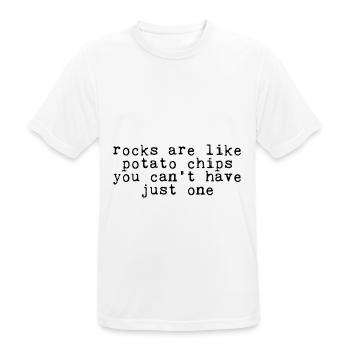 Les roches sont comme des jetons, vous ne pouvez pas en avoir un seul 4 - T-shirt respirant Homme - blanc - Devant - AI Model Male 185 dark (185cm)
