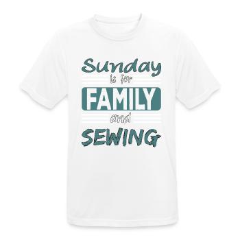 Le dimanche est pour la famille et la couture - T-shirt respirant Homme - blanc - Devant - AI Model Male 185 dark (185cm)