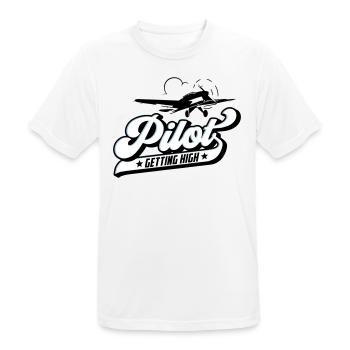 Fliegen Flieger Pilot Pilotin | Farben änderbar - Männer T-Shirt atmungsaktiv - Weiß - Vorne - AI Model Male 185 dark (185cm)
