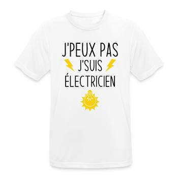 Ich kann nicht Ich bin Elektriker - Männer T-Shirt atmungsaktiv - Weiß - Vorne - AI Model Male 185 dark (185cm)