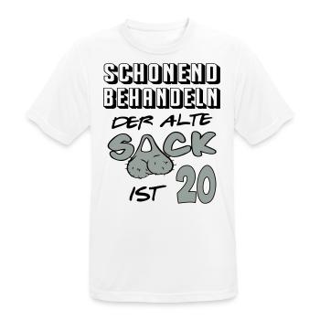 Geburtstag 20 Schonend behandeln Alter Sack ist 20 - Männer T-Shirt atmungsaktiv - Weiß - Vorne - AI Model Male 185 dark (185cm)