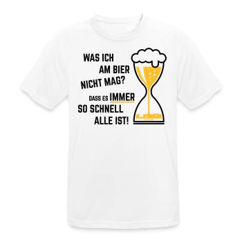 XWas Ich Am Bier Nicht Mag? (Sanduhr Bieruhr / 2C) - Männer T-Shirt atmungsaktiv - Weiß - Vorne - AI Model Male 185 dark (185cm)