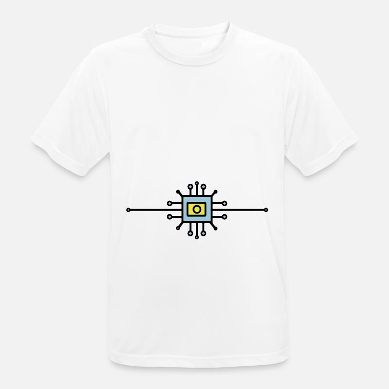 Computer Chip Digital Sensor - Männer T-Shirt atmungsaktiv - Weiß
