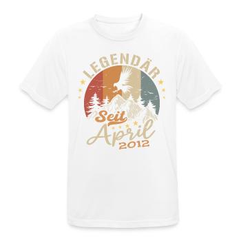 Avril 2012 Vintage Born Vintage Anniversaire - T-shirt respirant Homme - blanc - Devant - AI Model Male 185 dark (185cm)