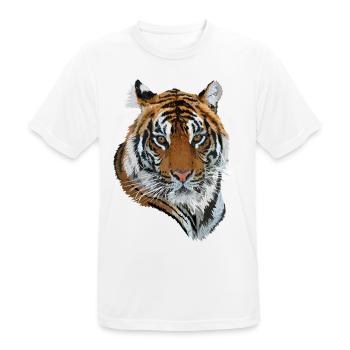 Bengal tiger - Men's Breathable T-Shirt - white - Front - AI Model Male 185 dark (185cm)