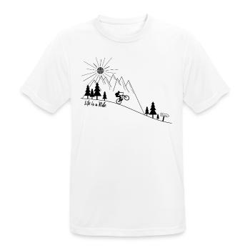 MTB Mountainbike Manual - Men's Breathable T-Shirt - white - Front - AI Model Male 185 dark (185cm)