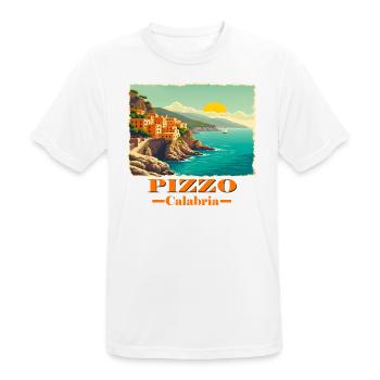 Pizzo Kalabrien orange - Männer T-Shirt atmungsaktiv - Weiß - Vorne - AI Model Male 185 dark (185cm)